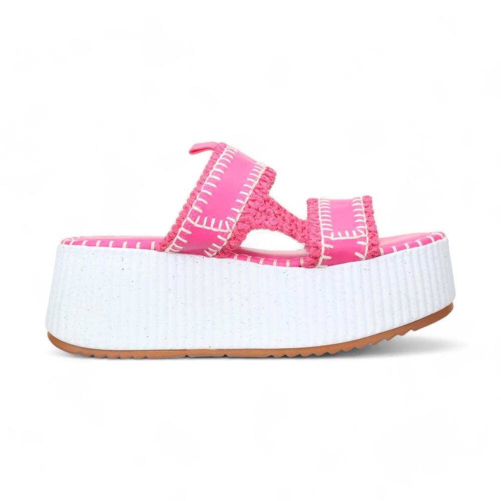 NEW LOVE RIO women's gillie slide sandals in pink